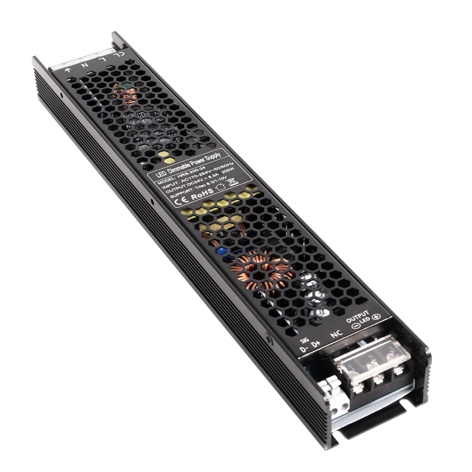 Димований блок живлення DIM IP20 24V 200W TRIAC 0/1-10V (HRS-200-24)