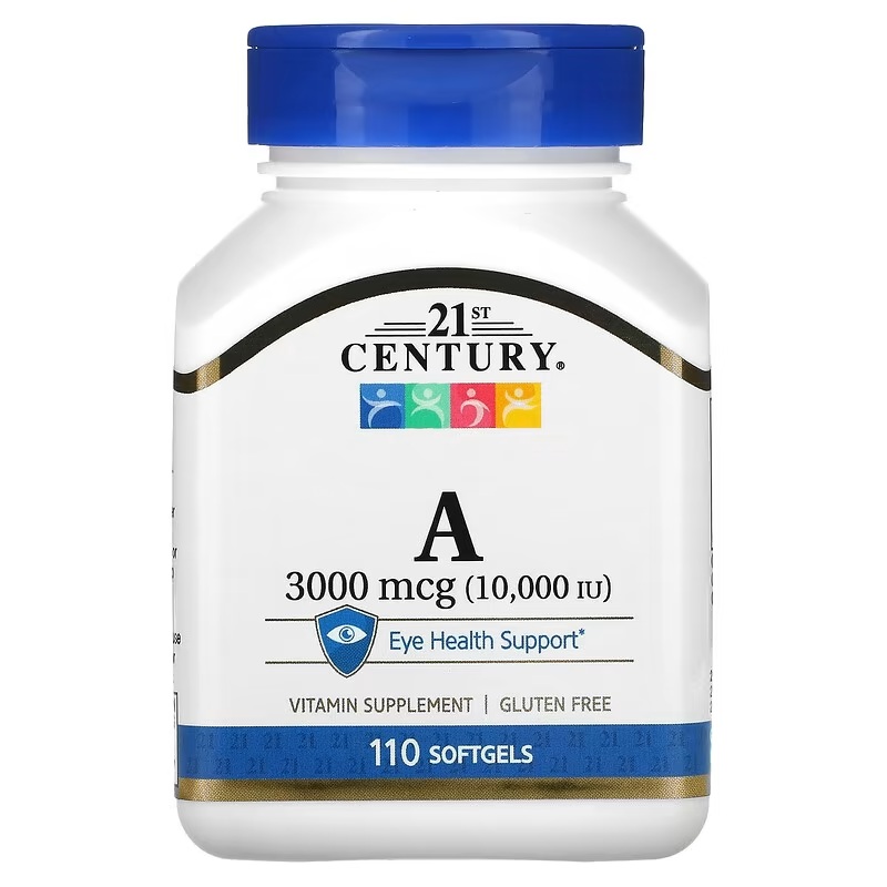 Вітамін A, 3000 мкг, Vitamin A, 21st Century, 110 гелевих капсул