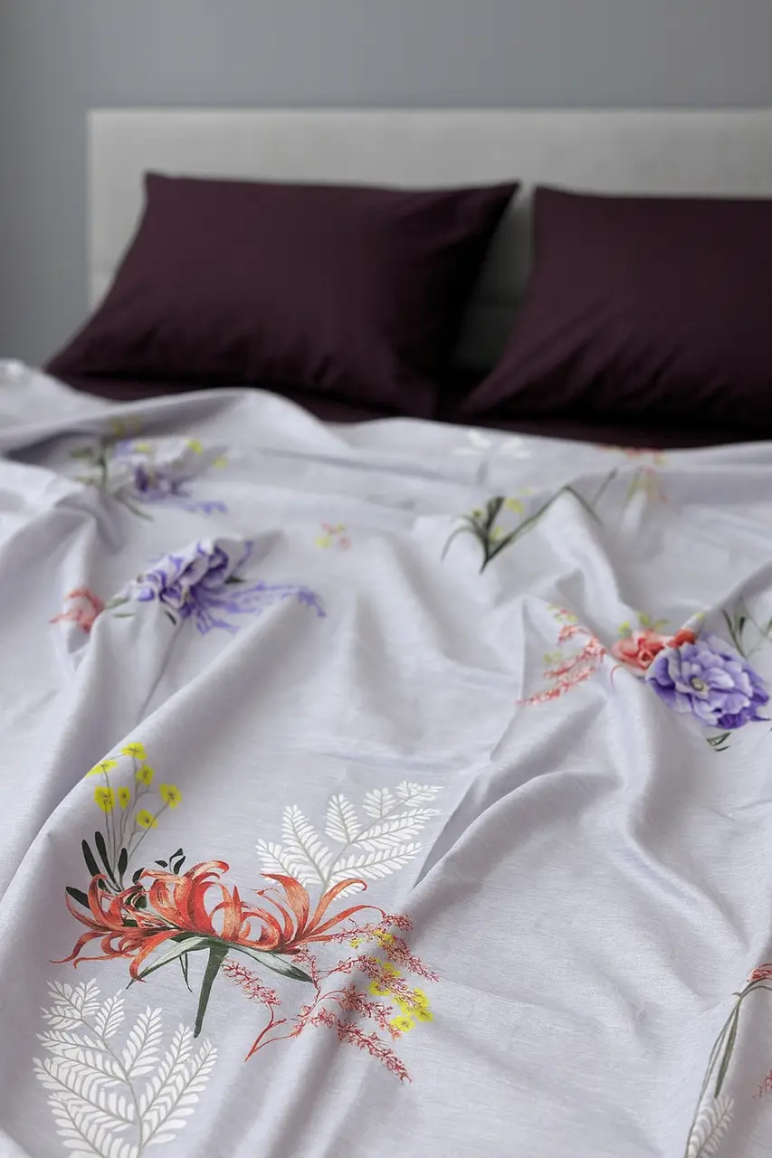 Комплект постільної білизни Ecotton двоспальний 180х215 см сірий (20096АВ)