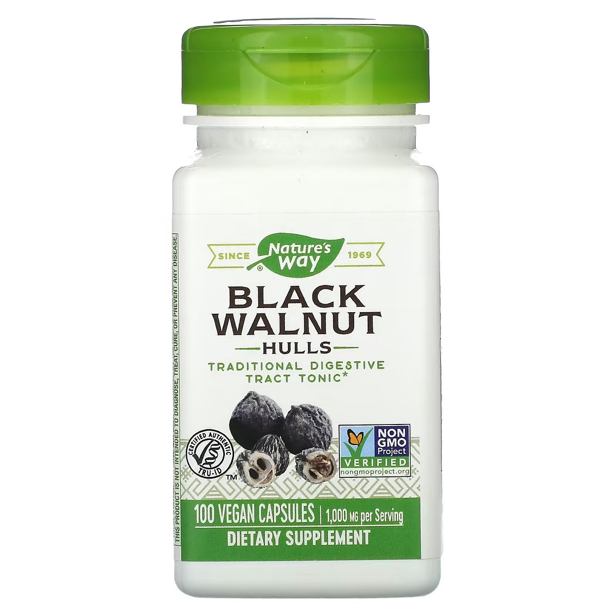 Чорний Горіх, Black Walnut, Hulls, Nature's Way, 500 мг, 100 Капсул