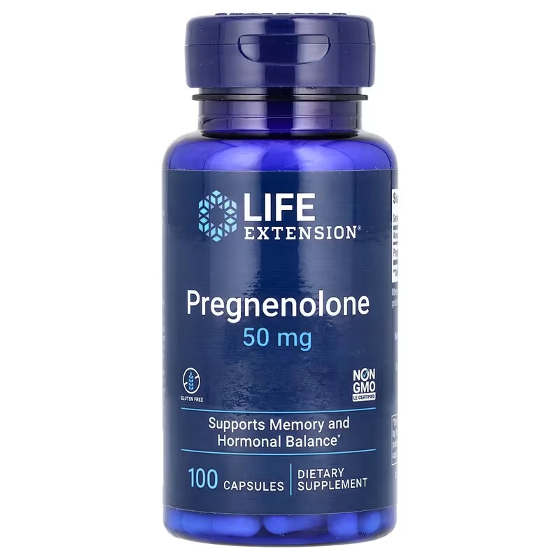 Прегненолон, 50 мг, Pregnenolone, Life Extension, 100 капсул