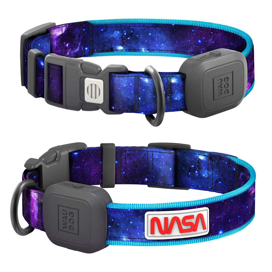 Нашийник для собак з підсвічуванням WAUDOG LED, NASA21, Type-C, S-M, Ш 25 мм, Дов 31-45 cm