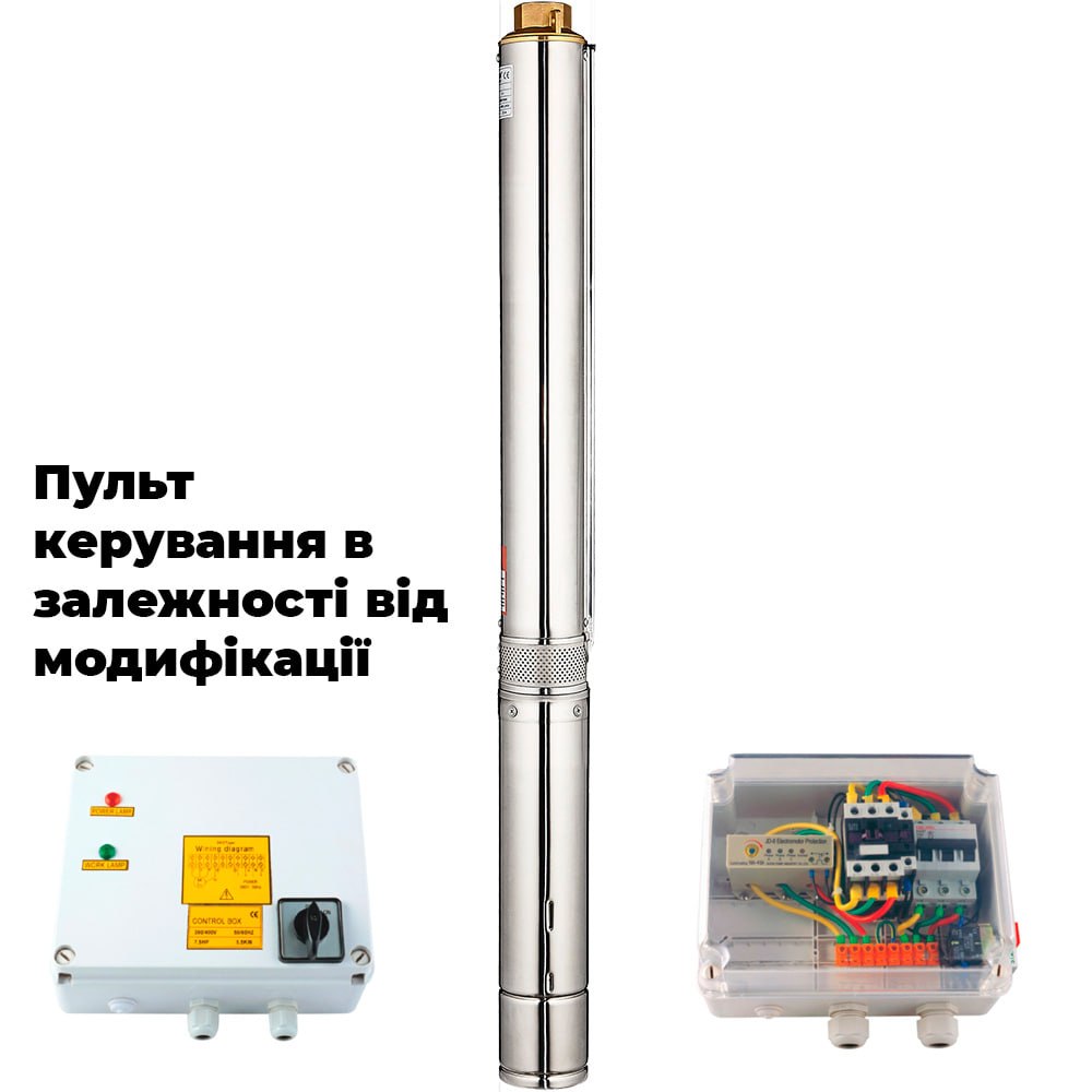 Насос центробежный 400В 4.0кВт H 245(163)м Q 140(100)л/мин Ø102мм (из 3х ЧАСТЕЙ) AQUATICA (DONGYIN) 4SD6/34 (7771473)