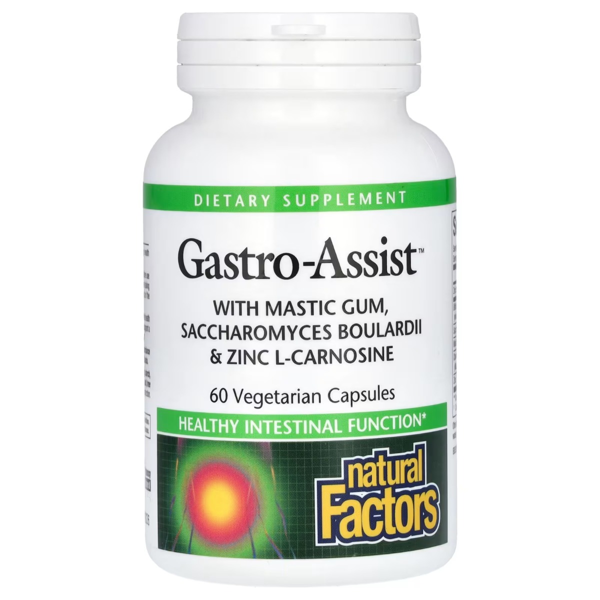 Здоров'я шлунка та кишківника, Gastro-Assist & Mastic Gum, Boulardii&Zinc Carnosine, Natural Factors, 60 вегетаріанських капсул
