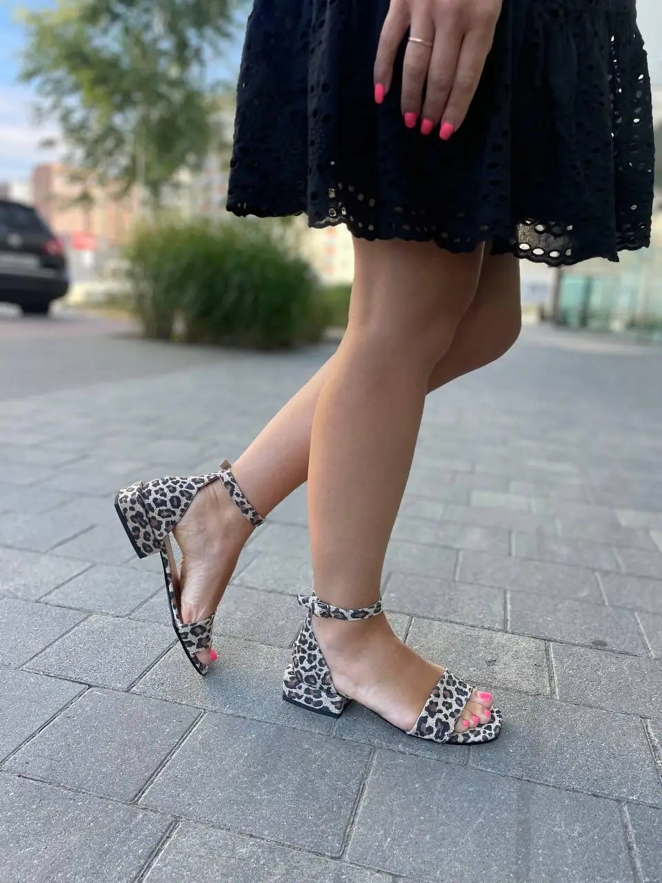 Босоножки женские леопардовые светлые KATI SHOES 231, натуральная кожа / Кожаные босоножки на каблуке р. 36-40 37