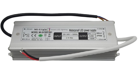 Блок живлення для лед стрічки Slim, 150 Вт, 200-240 В, 24 В, IP66