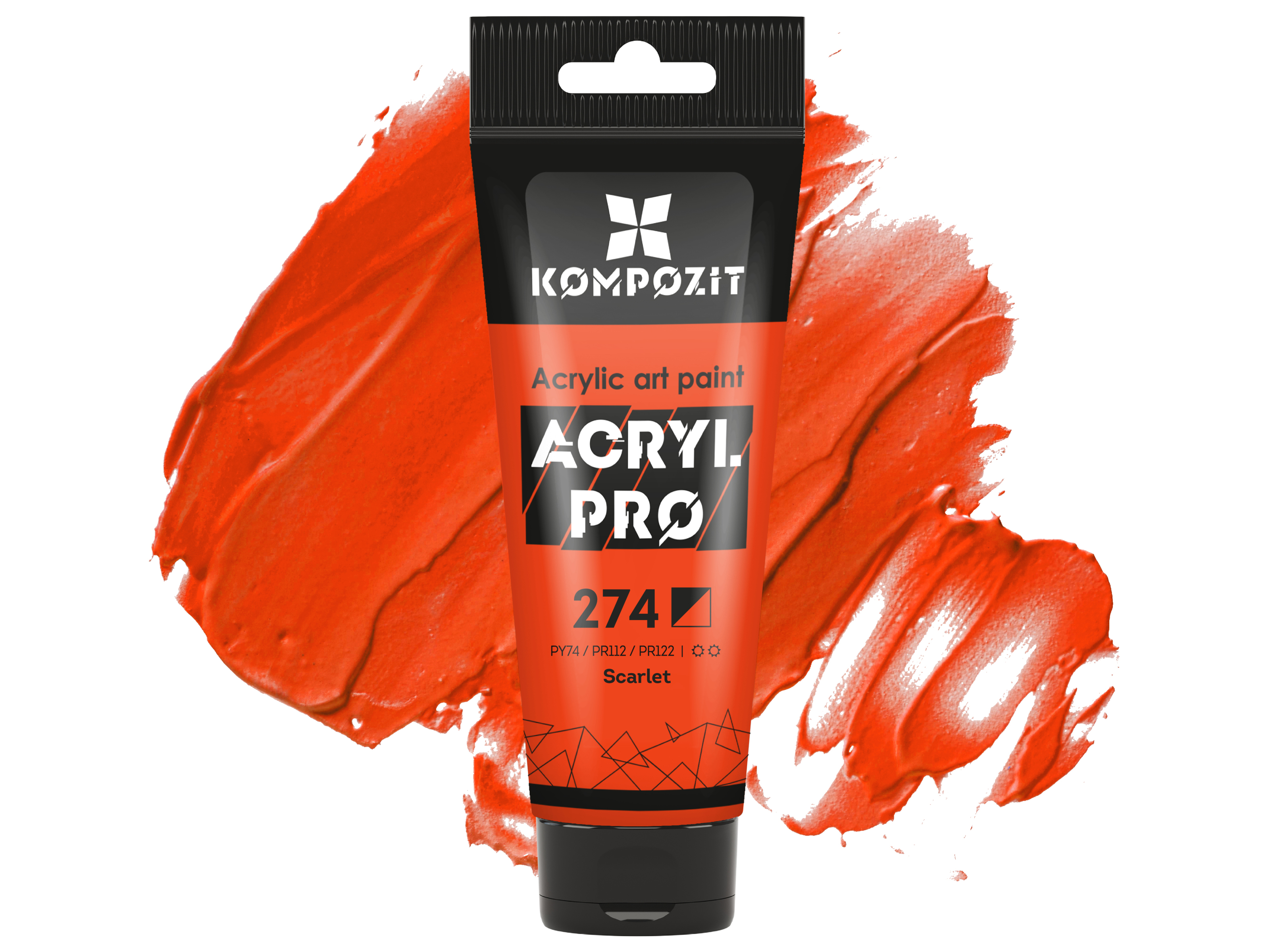 Фарба художня Acryl PRO ART Kompozit 75 мл, 274 багряний
