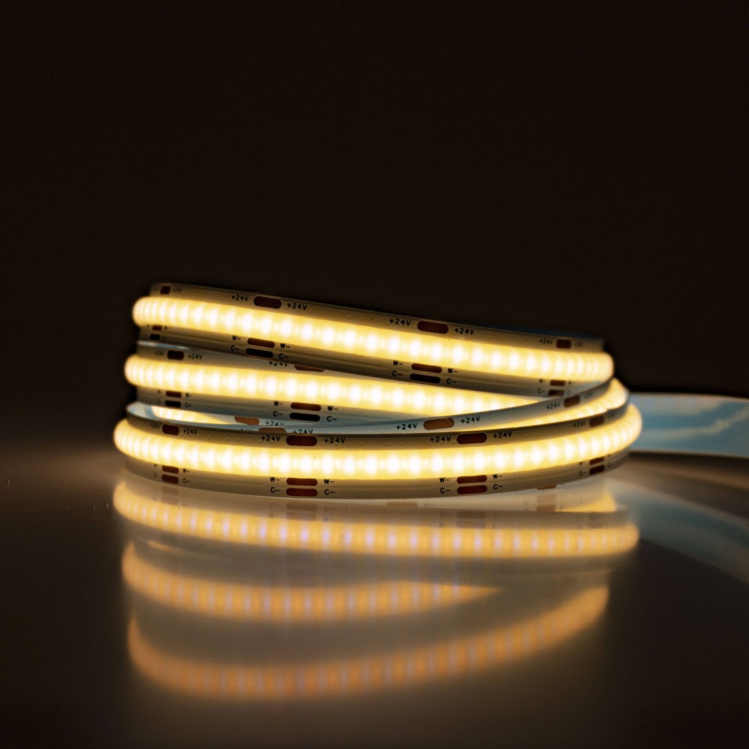 LED стрічка COB Tunable White, 8мм, CCT Tunable White 2700K-6500K, 7W/m, 520LM/m 24V IP20 10м  Mi-Boxer