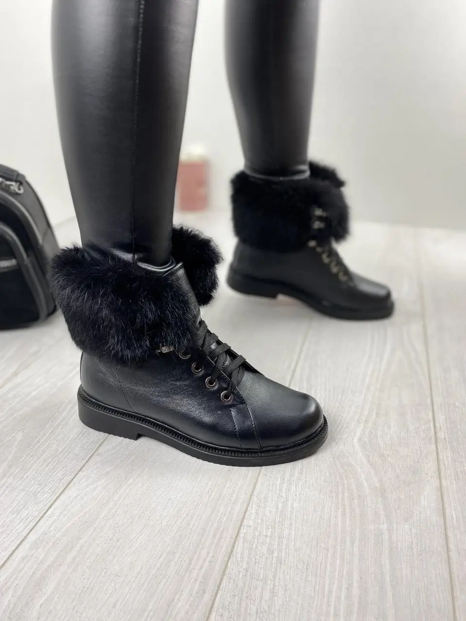 Черевики жіночі INJERS 619-43 чорні (зима, шкіра натуральна) (2355) 37