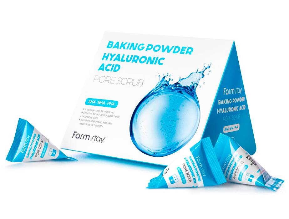 Скраб для лица FarmStay Hyaluronic Acid Baking Powder Pore Scrub 25 шт по 7г