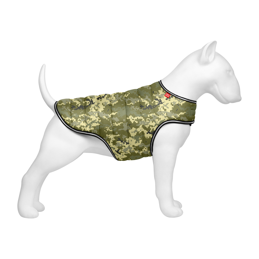 Курточка-накидка для собак WAUDOG Clothes, малюнок "Мілітарі", M, А 37 см, B 52-62 см, С 36-47 см