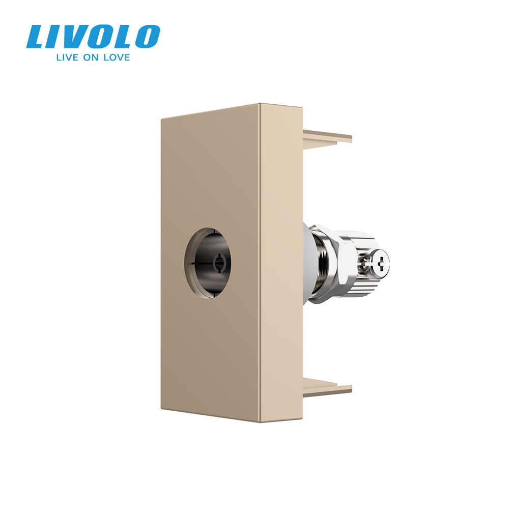 Телевізійна розетка LIVOLO, золота, модуль 0.5 поста, TV гніздо для антени / ресивера (VL-FCTV-1AP)
