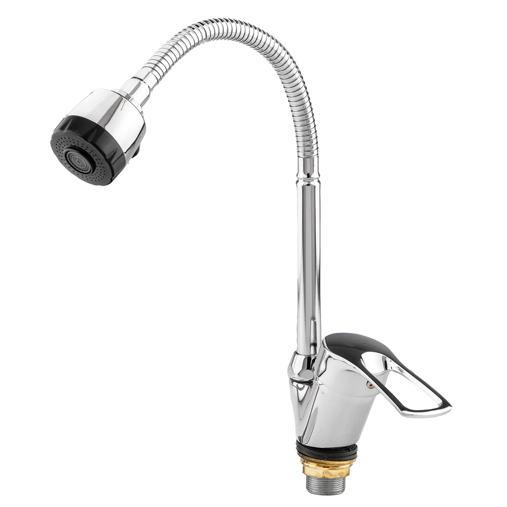 Смеситель s43 Ø40 для кухни гусак гофрированный на гайке TAU SM-4B644C (9843150)