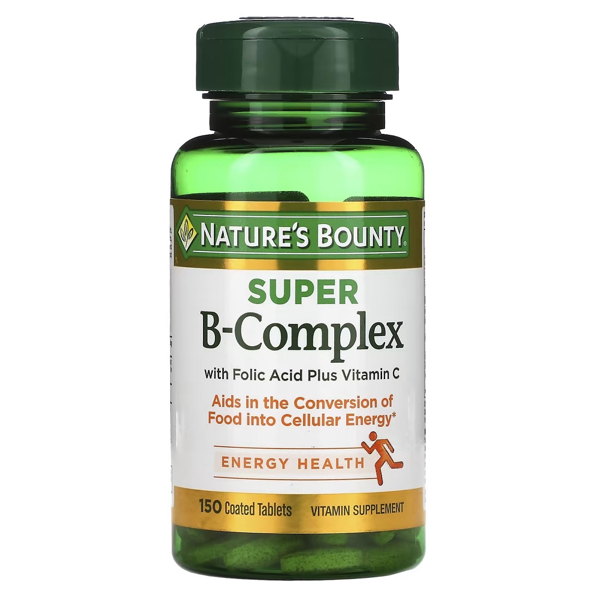 Комплекс вітамінів B з фолієвою кислотою та вітаміном С, Super B-Complex with Folic Acid Plus Vitamin C, Nature's Bounty,  150 таблеток
