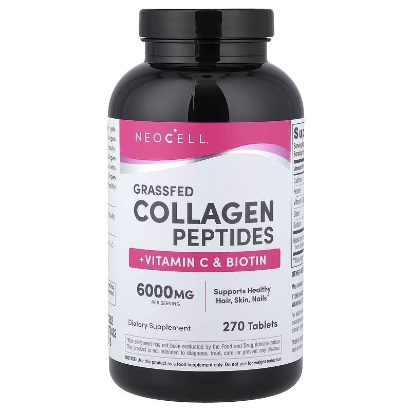 Супер Колаген з Вітаміном C та Біотином, Super Collagen + Vitamin C & Biotin, NeoCell, 270 таблеток