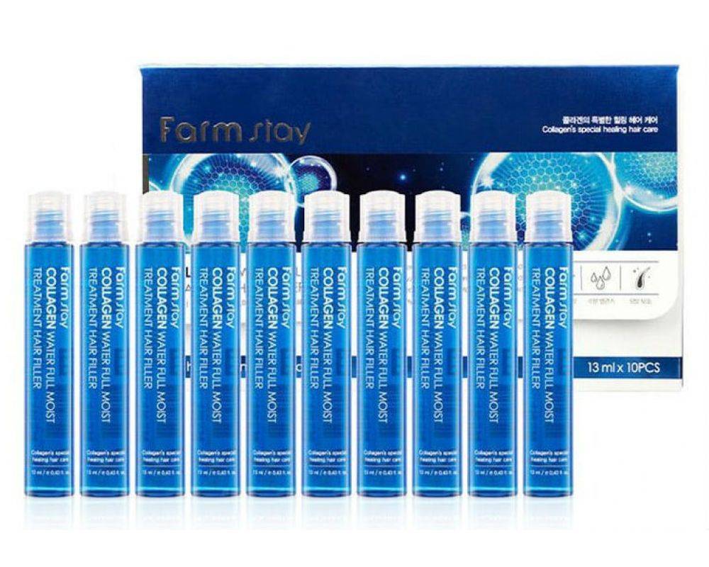Набор филлеров для волос Farm Stay Collagen Water Full Moist Treatment Hair Fille 10шт по 13мл