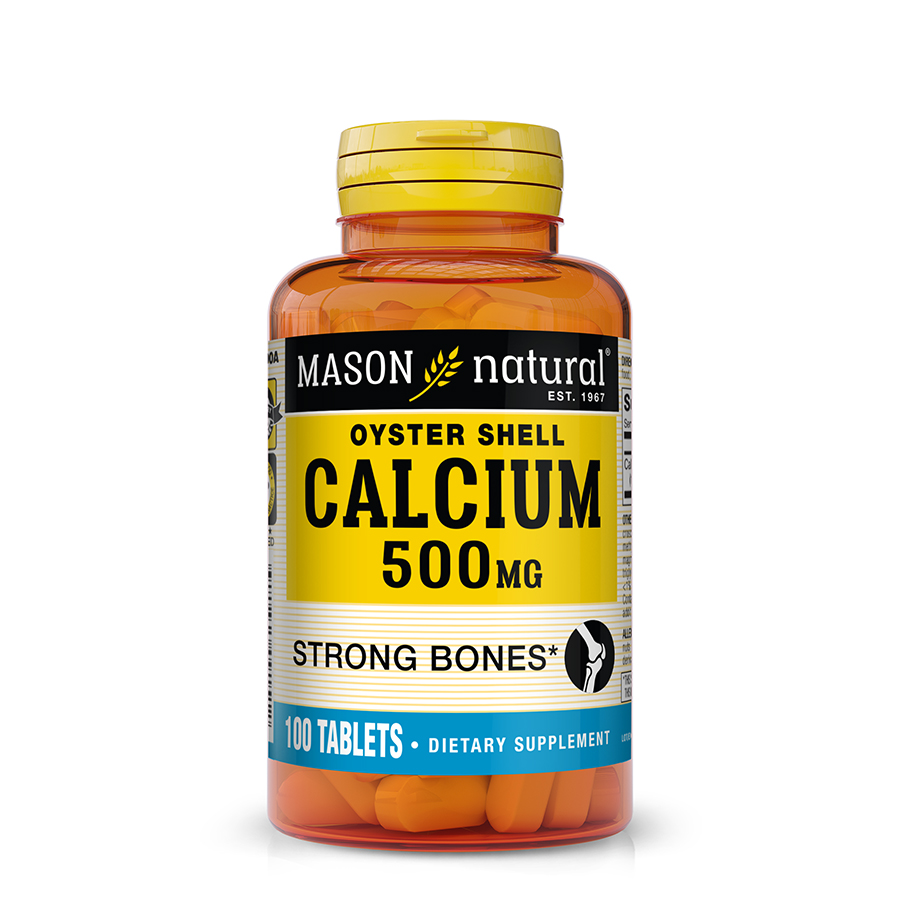 Кальцій з мушлі устриці 500 мг, Calcium 500 mg Oyster Shell, Mason Natural, 100 таблеток