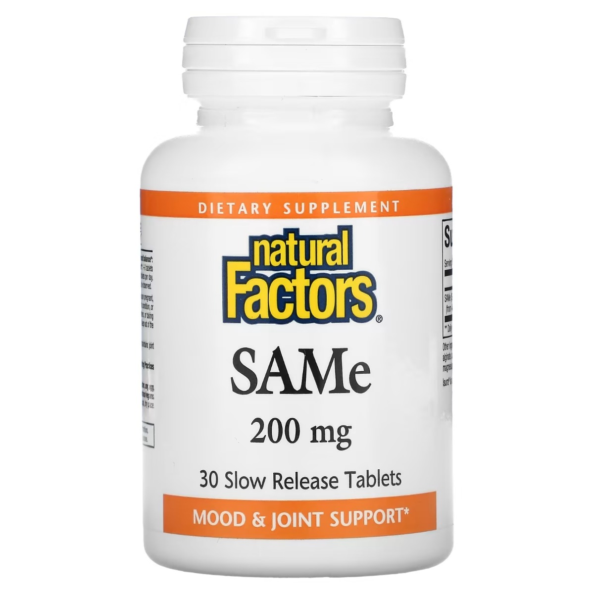 SAM-e (дисульфат тозилат) повільного вивільнення, 200 мг, SAMe (Disulfate Tosylate), Natural Factors, 30 таблеток