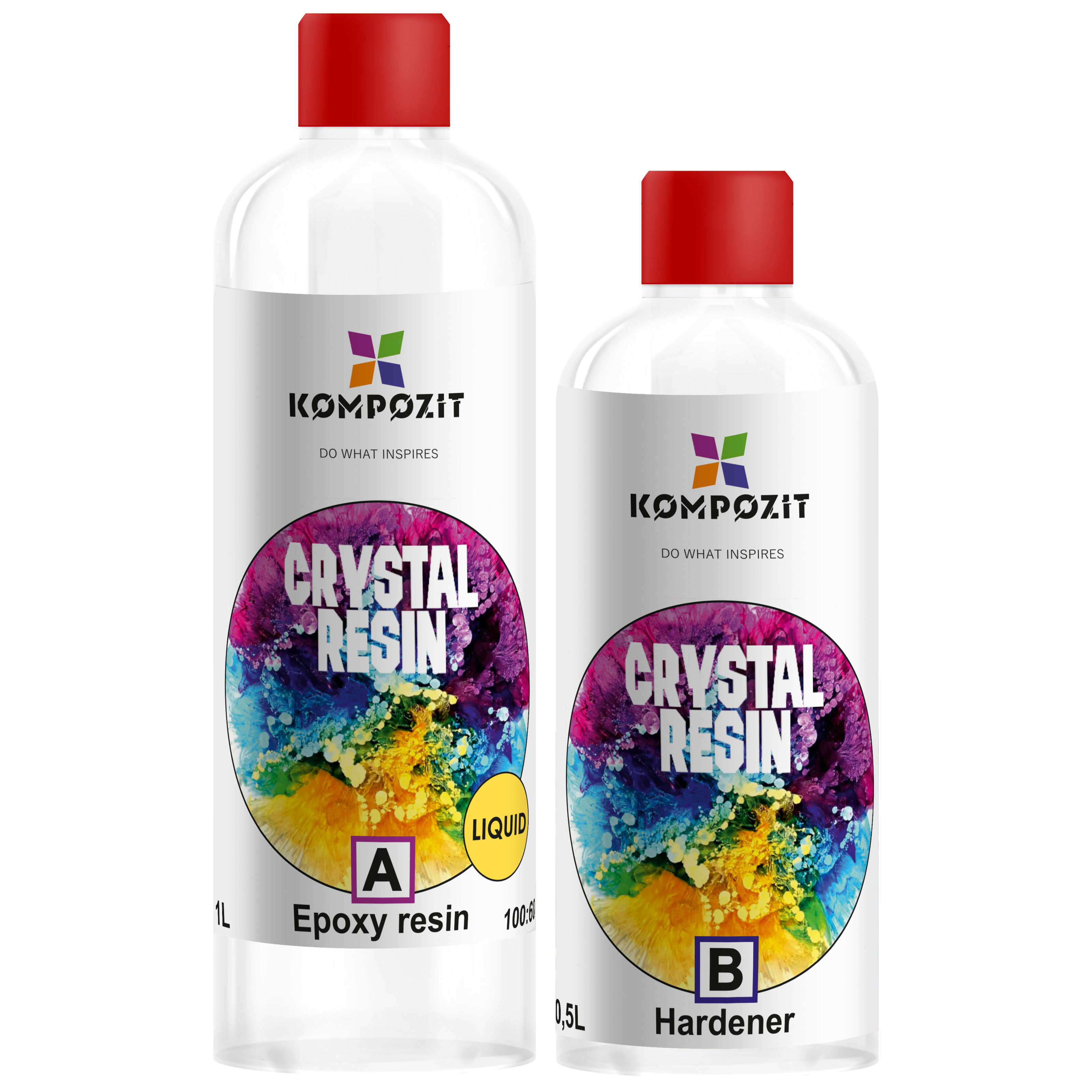 Епоксидна смола CRYSTAL Kompozit /рідка/, 1,5 кг (компонент А, 1 кг + компонент В, 0,5 кг)