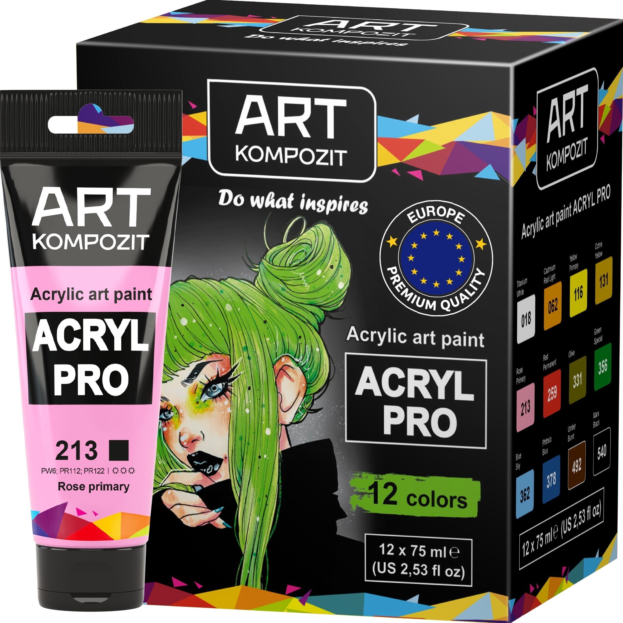 Набір Фарба художня ACRYL PRO ART Kompozit 12*75 мл, 12 х 75 мл