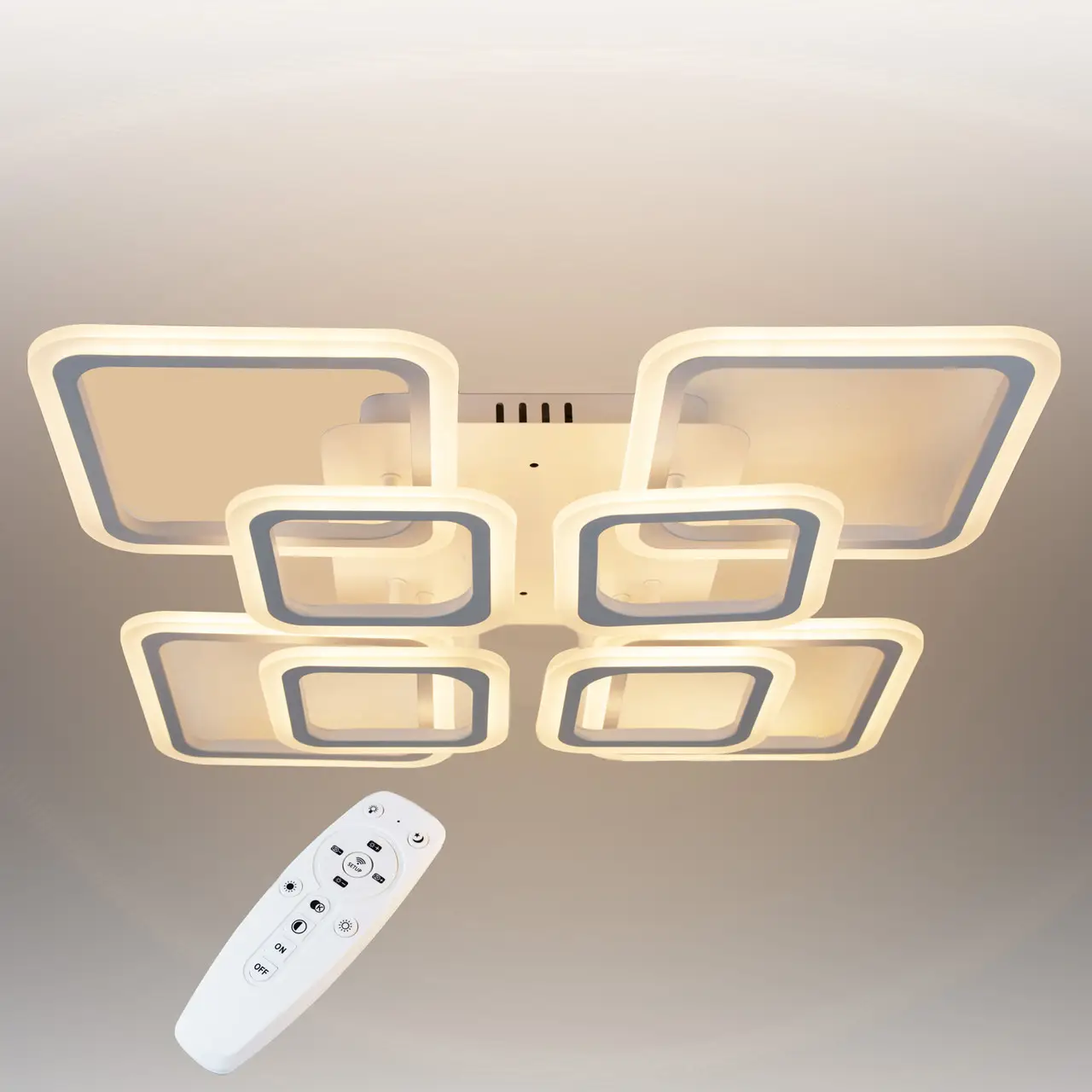 Стельова LED люстра, світлодіодний світильник Sunlight білий 5331/4+4