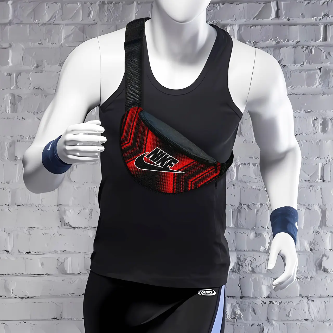 Сумка-бананка Nike чоловіча/жіноча спортивна 32×16 см з розширювачем поясна сумка або сумка через плече (3738)