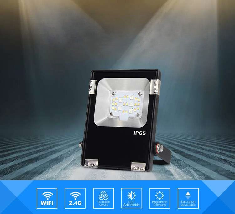 Світлодіодний прожектор 10W, RGB+CCT, WI-FI, (AC)