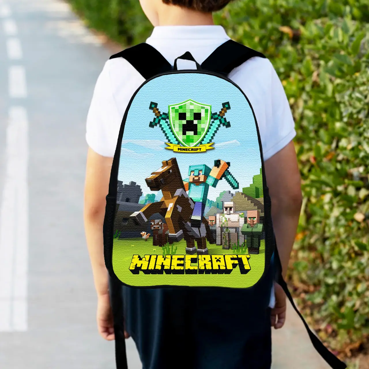 Рюкзак дитячий майнкрафт "Minecraft" 34х27см, міський ранець для хлопчика з принтом (00311)