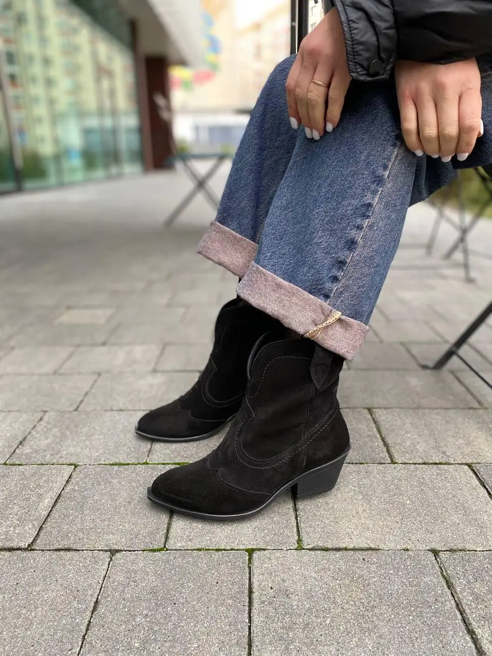 Ботинки женские KATI SHOES 407 черные (весна-осень, замша натуральная) (6063) 36