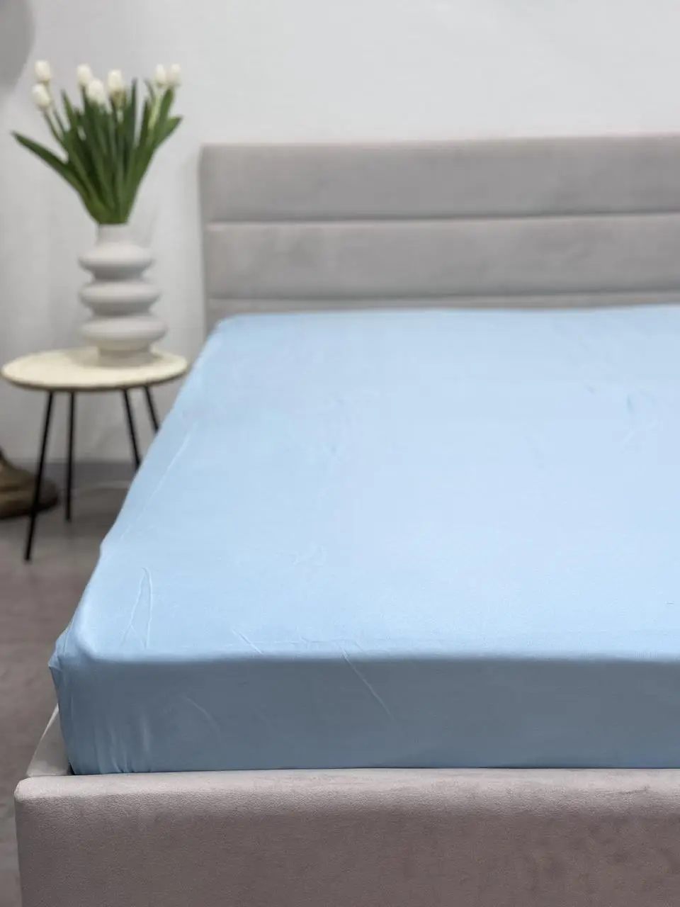 Простирадло на резинці Ecotton 140х200 см блакитний Blue 24575