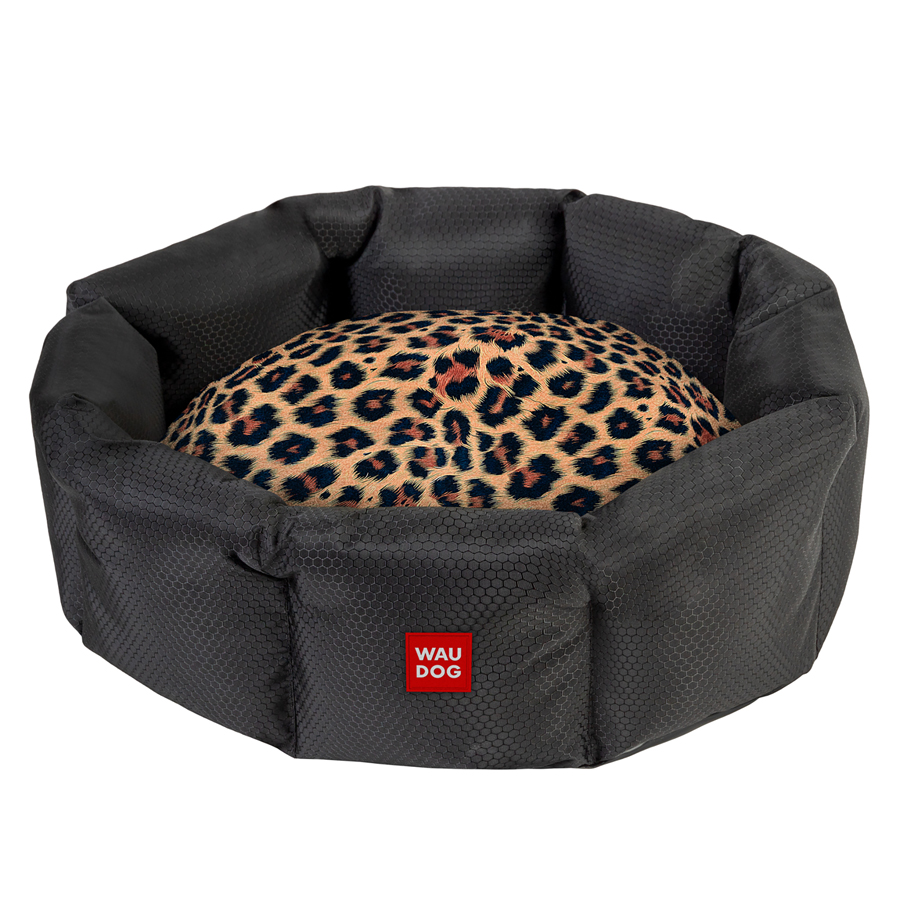 Лежанка для собак WAUDOG Relax, малюнок "Леопард", S, Ш 34 см, Д 45 см, В 17 см