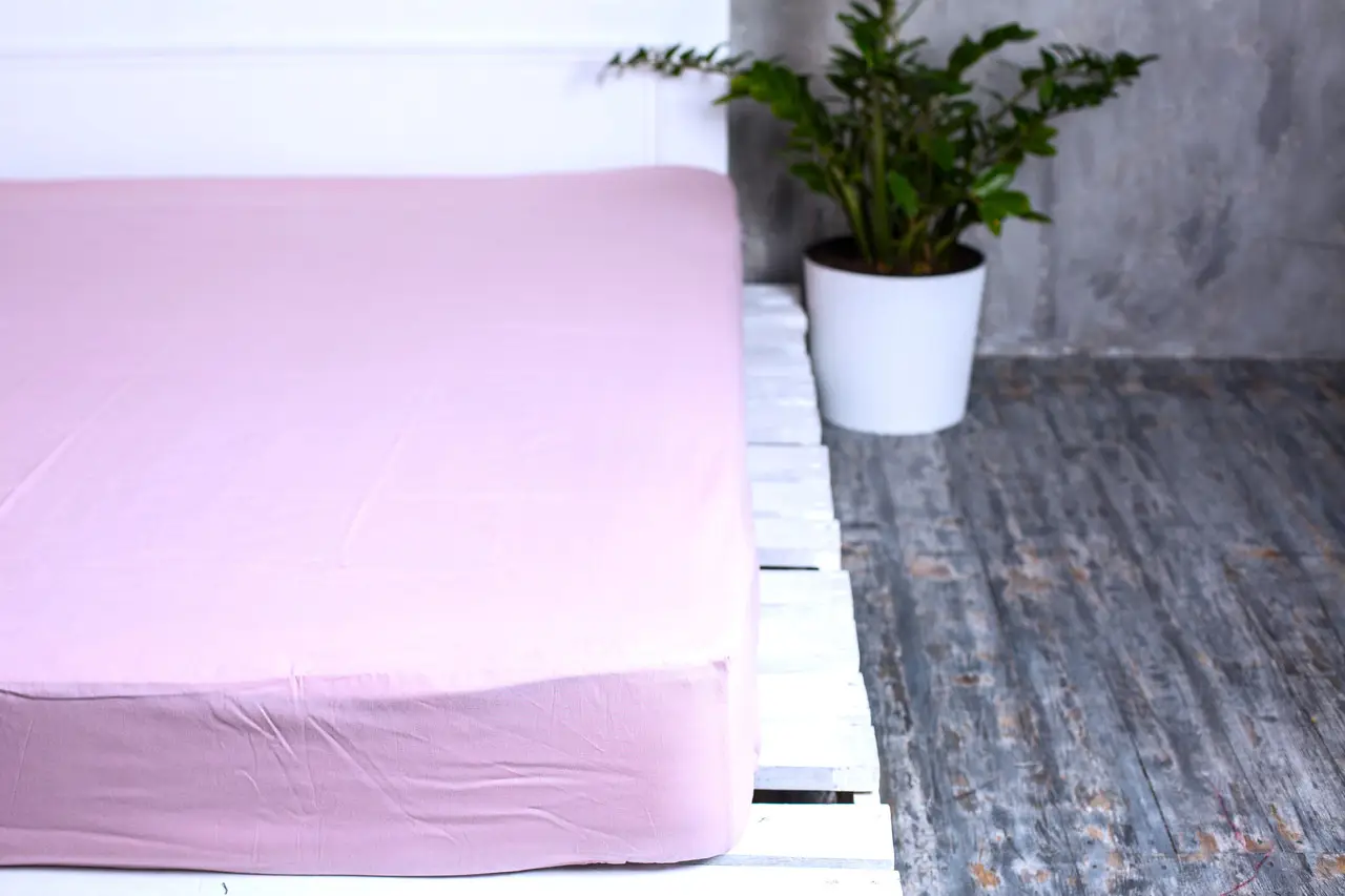Простирадло на резинці Ecotton 90х200 см однотонне бузковий Lilac