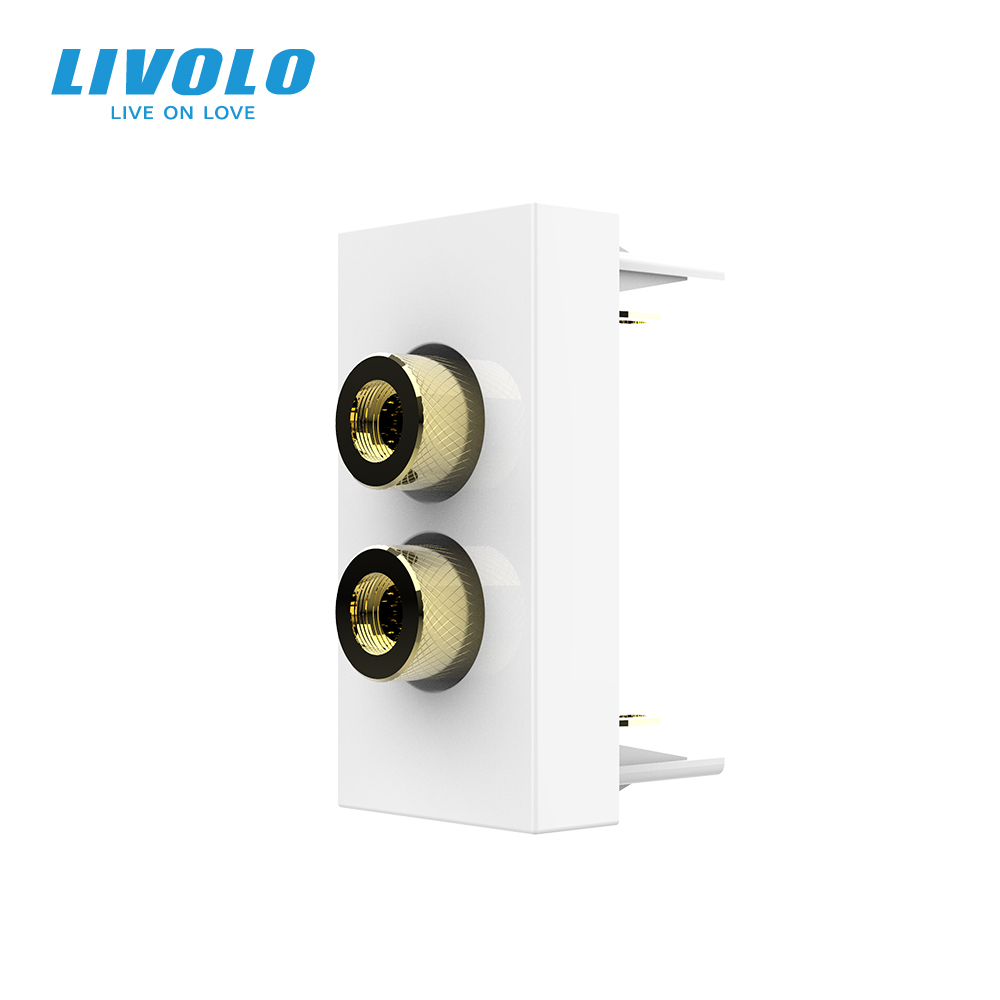 Аудіо розетка LIVOLO Banana Plug, біла, для колонок / підсилювача, модуль 0.5 поста (VL-FCSD-1WP)