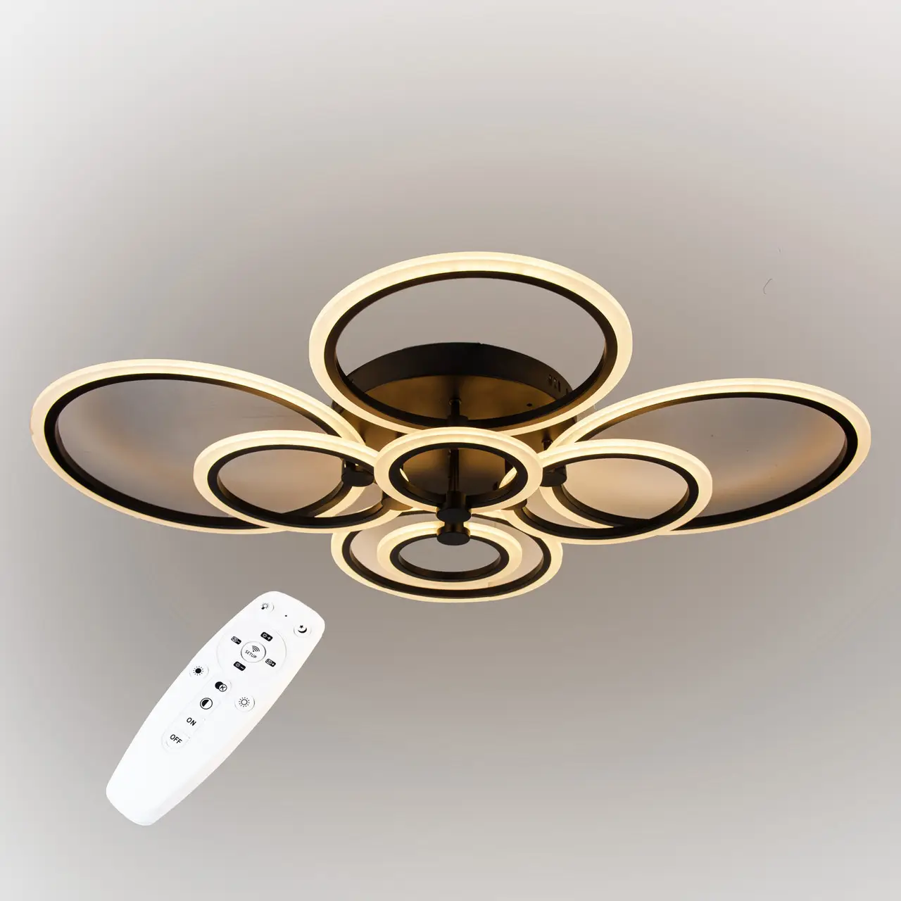 Стельова LED люстра, світлодіодний світильник Sunlight чорний 6326/2+2+2+2