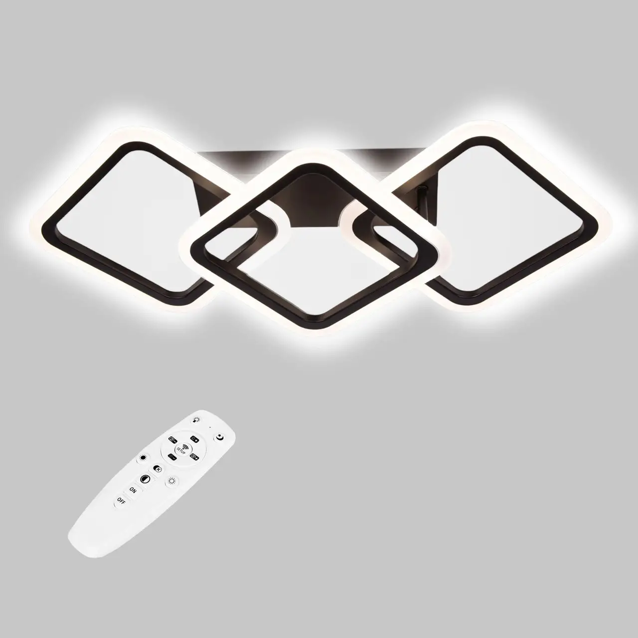 Стельова LED люстра, світлодіодний світильник Sunlight чорний 6325/2+1S
