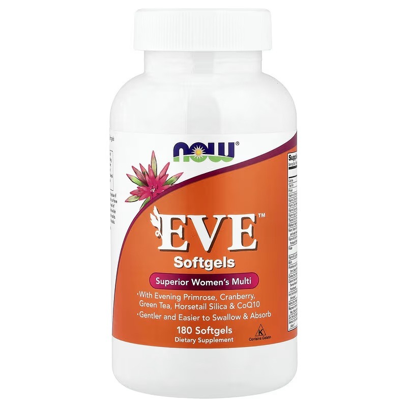 Мультивітаміни для жінок, EVE, Superior Women's Multi, Now Foods, 180 гелевих капсул