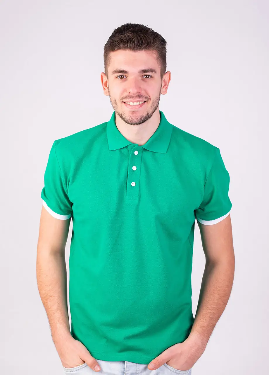 Зелена футболка поло чоловіча STANDART