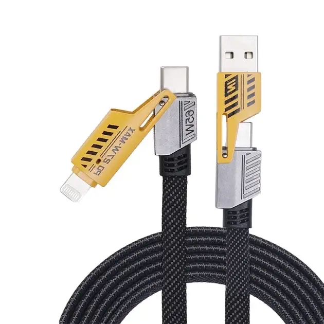 Кабель для быстрой зарядки 4 в 1 PD 60W шнур трансформер для зарядки гаджетов 1,5 метра