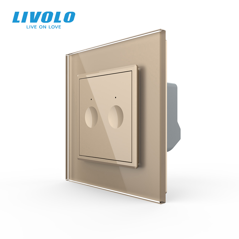 Сенсорний вимикач Sense 2 сенсора Livolo золото (722000213)