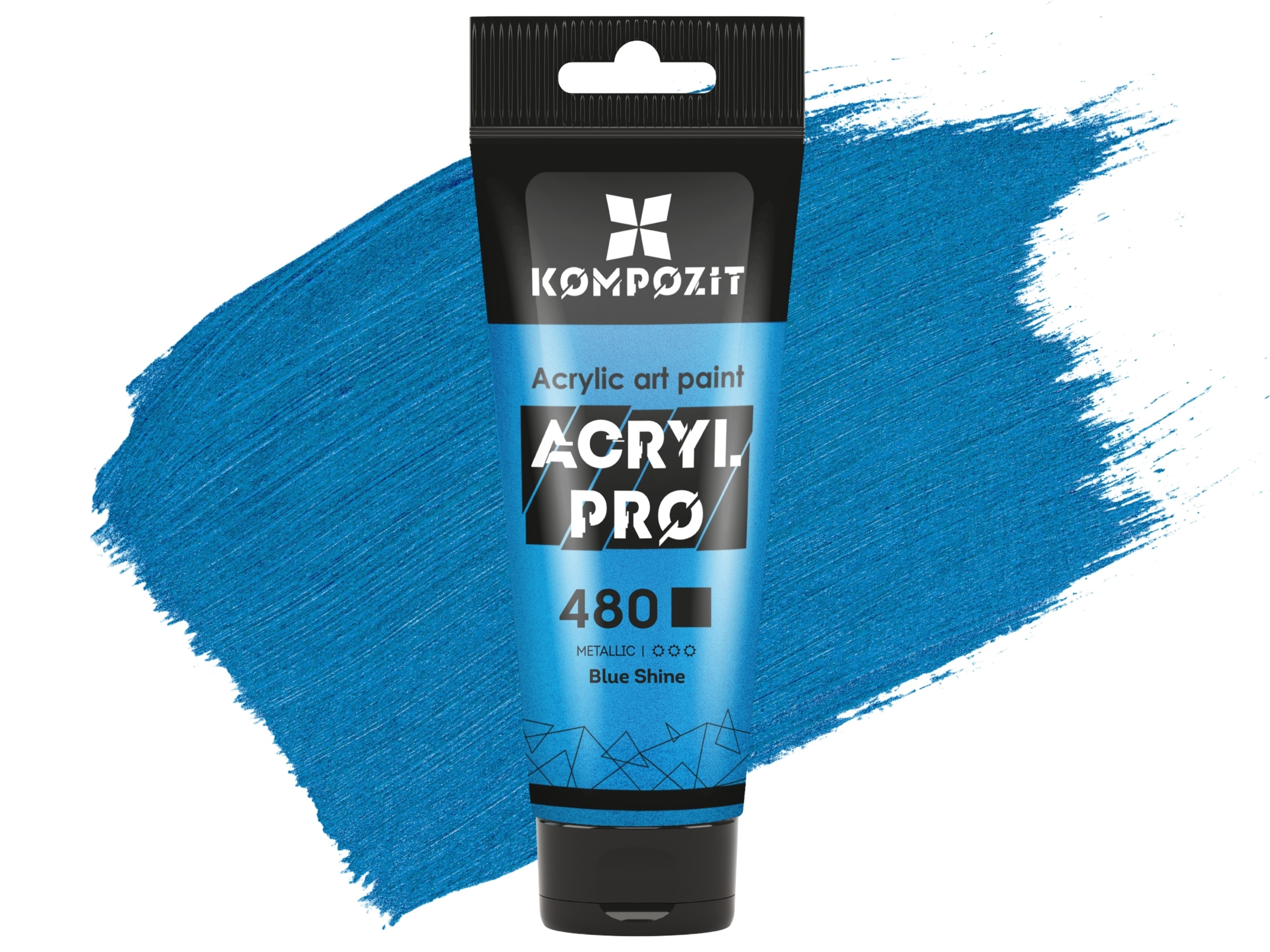 Фарба художня Серія "Металік" Acryl PRO ART Kompozit 75 мл, 480 блакитне сяйво