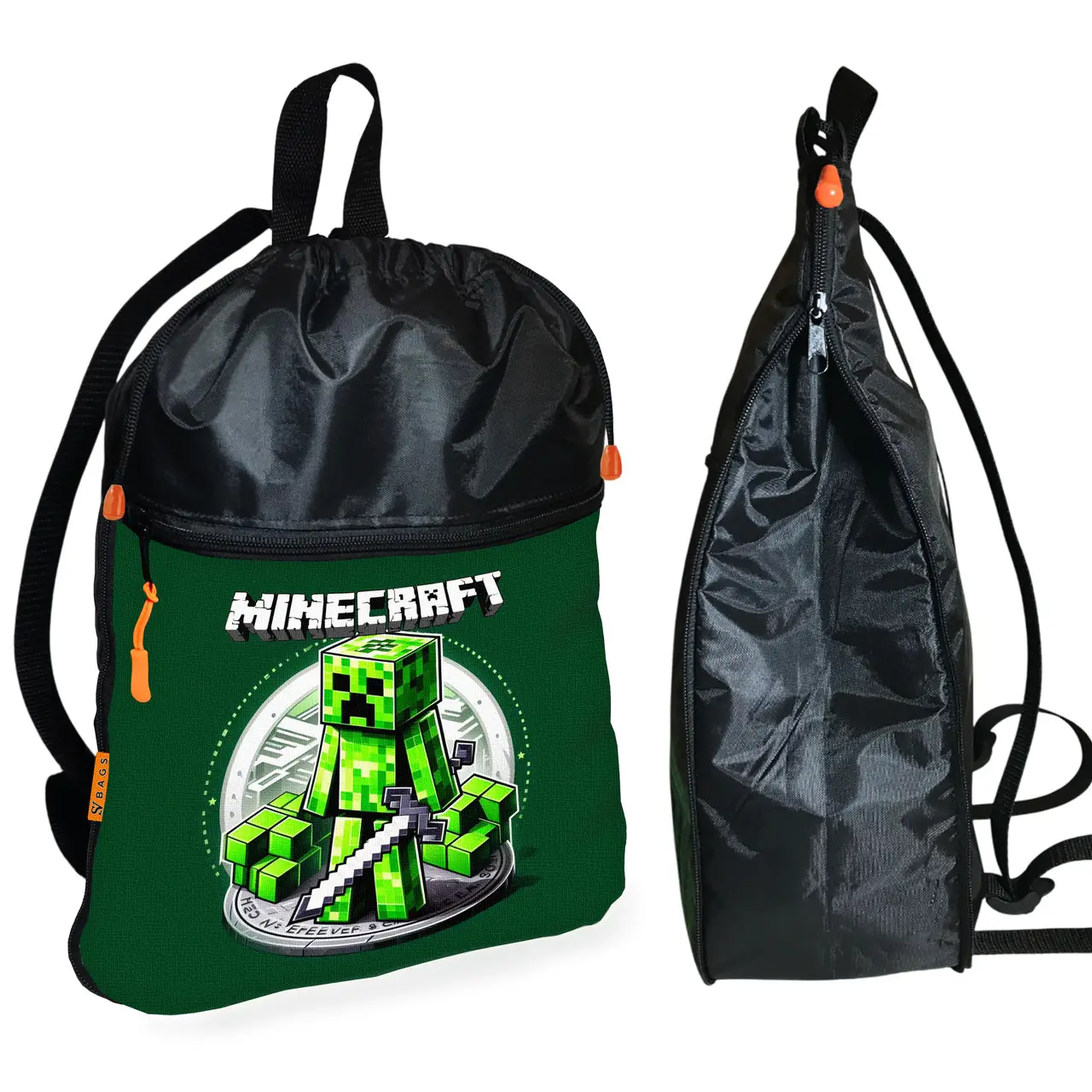 Рюкзак-мішок для взуття, спортивної форми Майнкрафт «Minecraft» дитяча сумка для змінки з розширювачем (01292)