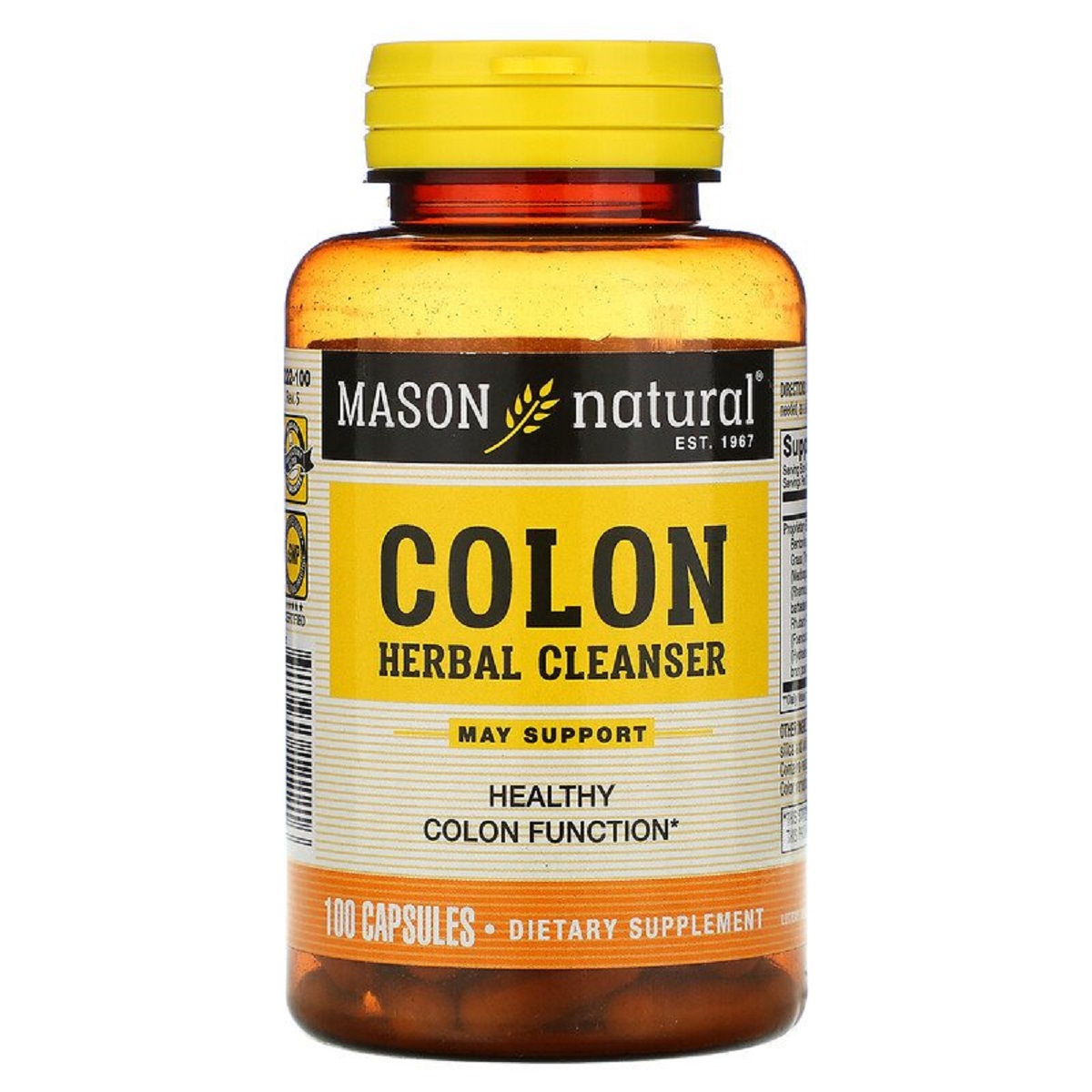 Трав'яна очищуюча суміш для кишківника, Colon Herbal Cleanser, Mason Natural, 100 капсул