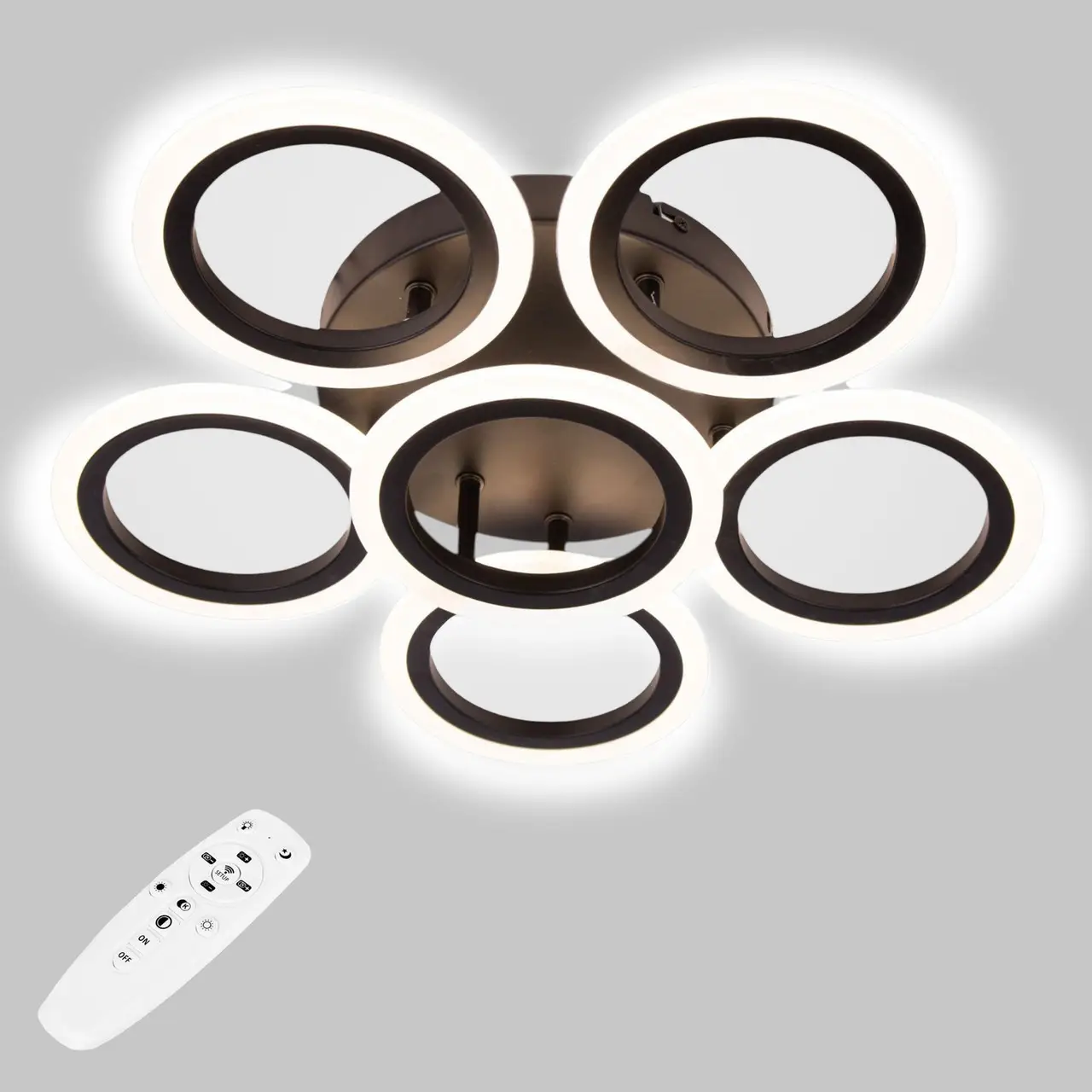 Стельова LED люстра, світлодіодний світильник Sunlight чорний 6326/5+1S