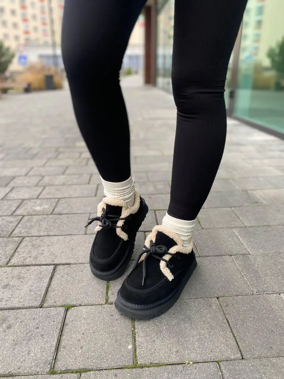 Зимние угги короткие замшевые теплые на меху 5262-1A черные / UGG из натуральной замши, зима р. 36-41 36