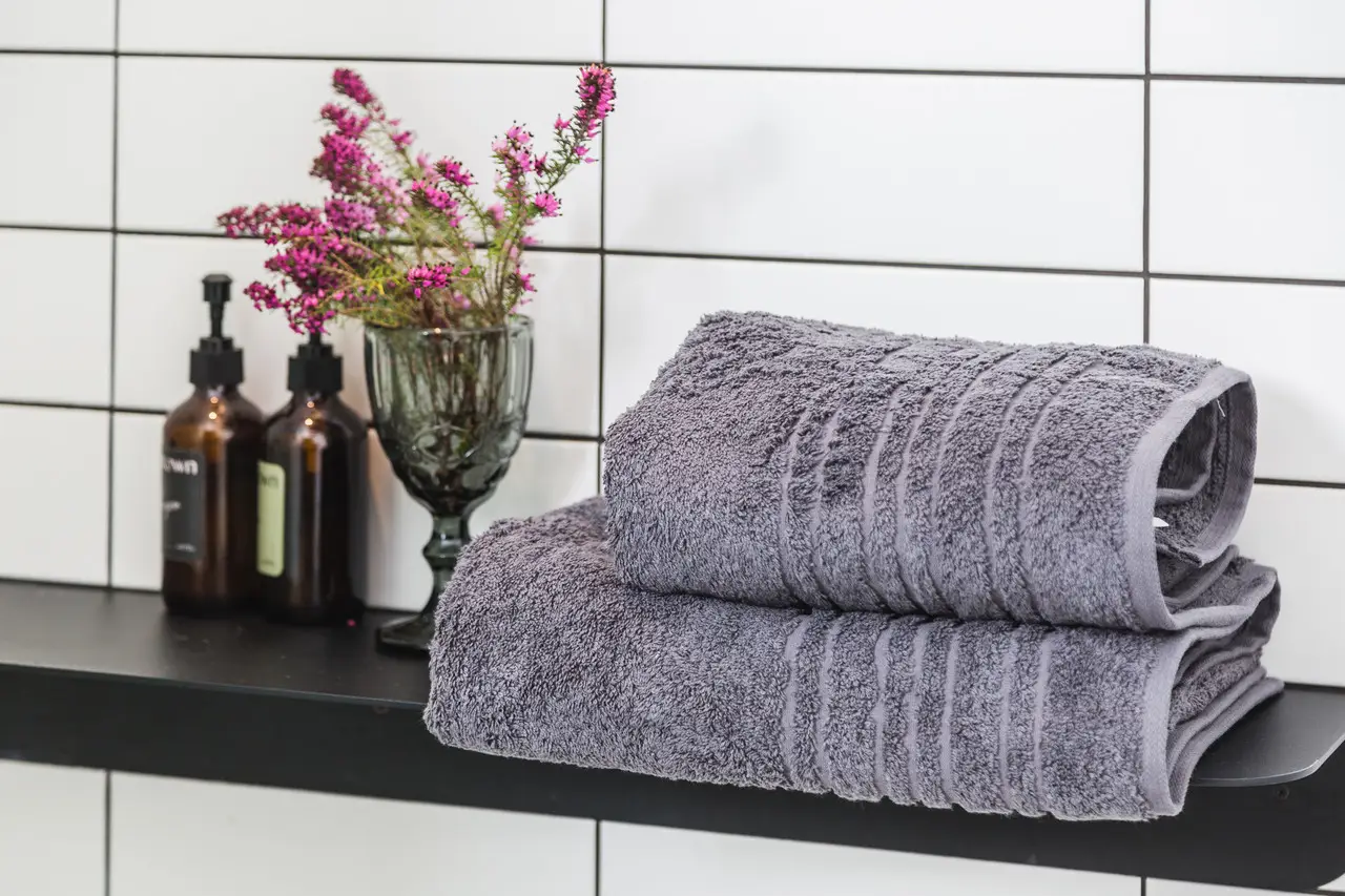 Рушник махровий Ecotton 70х140 см високої щільності 550 г/м²  сірий Antracite 1 шт.