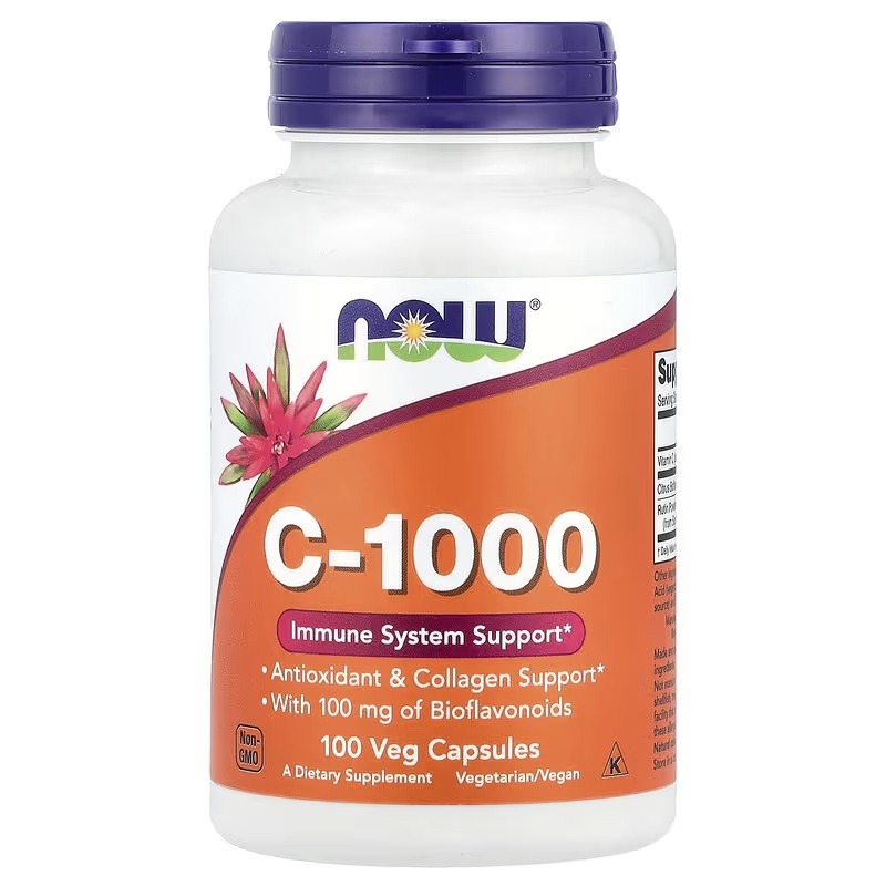 Вітамін C-1000, Vitamin C-1000, Now Foods, 100 вегетаріанських капсул