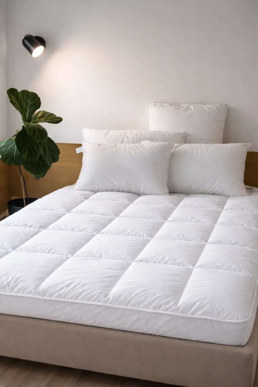 Перина пухова Ecotton 160х200 см Ecofill з бортом по периметру зігріваюча