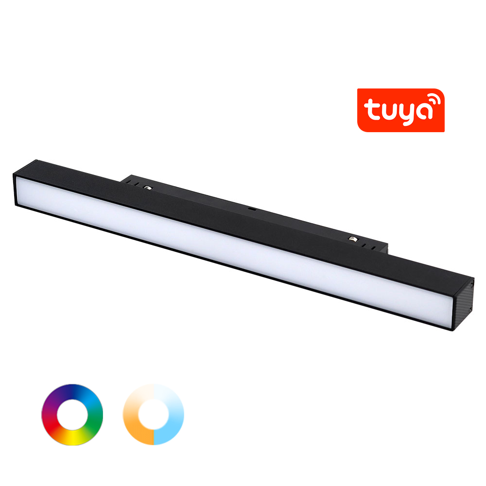 Магнітний трековий світильник лінійний RGB+CCT (2700-6500K) 12W RF2.4G