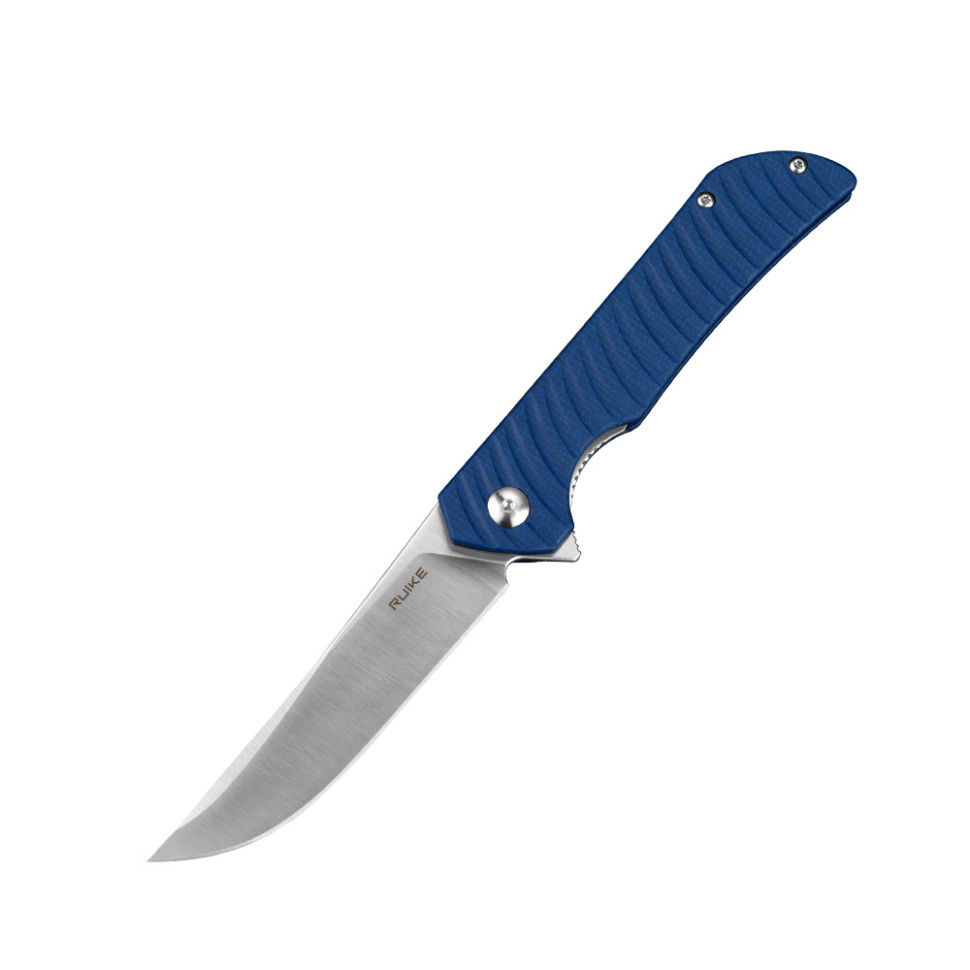 Ніж складаний туристичний Ruike P122-ME, (9.2 см) 14C28N / мікарта синій