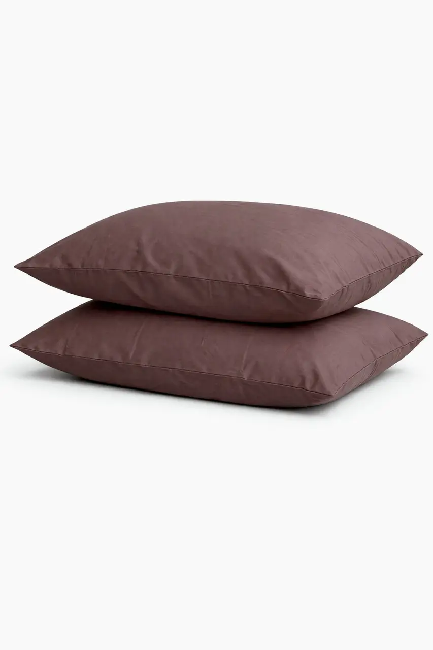 Комплект наволочок Ecotton 50х70 см із сатину 2 шт (арт. 16-1412 Stucco) коричневого кольору